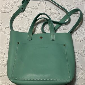 Mint Green Leather Crossbody Bag